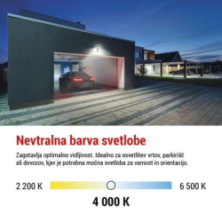 LED reflektor TAMBO se senzorem pohybu, 30 W, 3000 lm, černý