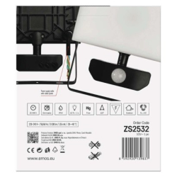 LED reflektor TAMBO se senzorem pohybu, 30 W, 3000 lm, černý