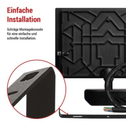 LED reflektor TAMBO se senzorem pohybu, 50 W, 5000 lm, černý