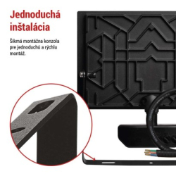 LED reflektor TAMBO se senzorem pohybu, 50 W, 5000 lm, černý