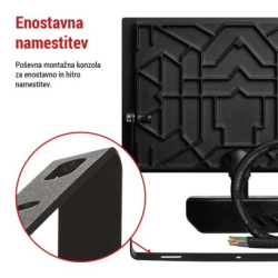 LED reflektor TAMBO se senzorem pohybu, 50 W, 5000 lm, černý