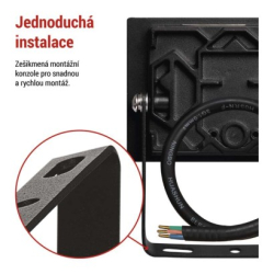 LED reflektor TAMBO, 10 W, 1000l m, IP65, černý