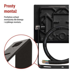 LED reflektor TAMBO, 10 W, 1000l m, IP65, černý