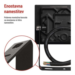 LED reflektor TAMBO, 10 W, 1000l m, IP65, černý