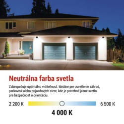 LED reflektor TAMBO, 10 W, 1000l m, IP65, černý
