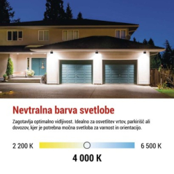LED reflektor TAMBO, 10 W, 1000l m, IP65, černý