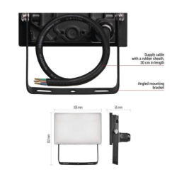 LED reflektor TAMBO, 10 W, 1000l m, IP65, černý