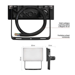 LED reflektor TAMBO, 10 W, 1000l m, IP65, černý