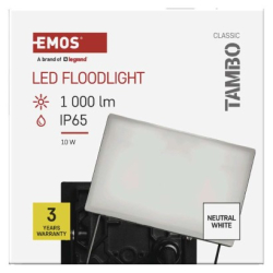 LED reflektor TAMBO, 10 W, 1000l m, IP65, černý