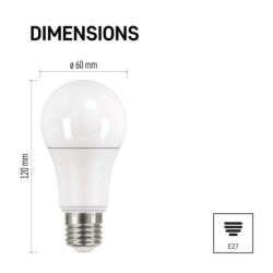 LED žárovka Classic A60 / E27 / 10,7 W (75 W) / 1 060 lm / teplá bílá