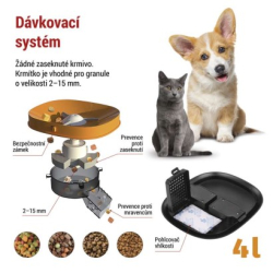 GoSmart dávkovač krmiva, 4 l, černý, Wi-Fi