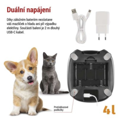 GoSmart dávkovač krmiva, 4 l, černý, Wi-Fi
