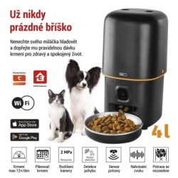 GoSmart dávkovač krmiva s kamerou, 4 l, černý, Wi-Fi