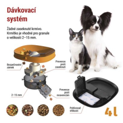 GoSmart dávkovač krmiva s kamerou, 4 l, černý, Wi-Fi