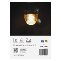 LED zahradní nástěnné svítidlo, 16,4 x 12 x 23 cm, 1 x E27, 15 W