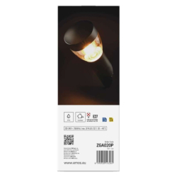 LED zahradní nástěnné svítidlo, 12 x 12 x 33 cm, 1 x E27, 15 W