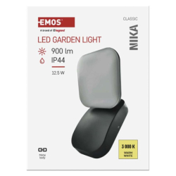 LED zahradní nástěnné svítidlo, 12 x 12 x 20 cm, 12,5 W, teplá bílá