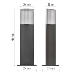 LED zahradní sloupkové svítidlo, 15,3 x 13,3 x 45 cm, 1 x E27, 25 W