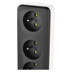 GoSmart prodlužovací kabel 2 m / 4 zásuvky / s vyp. / s USB / bílá-černá / PVC / 1,5 mm2