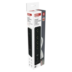 GoSmart prodlužovací kabel 2 m / 4 zásuvky / s vyp. / s USB / bílá-černá / PVC / 1,5 mm2