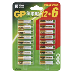 GP alkalická baterie SUPER AAA (LR03), 18 ks, 18 ks