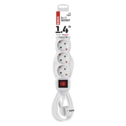 Prodlužovací kabel 1,4 m / 5 zásuvek / bílý / PVC / 1 mm2