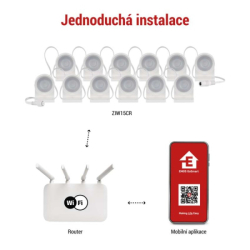 GoSmart LED bodové svítidlo – řetěz 255 cm, 12 dílů, 7 W, RGBIC+CCT, stmívatelné, WiFi