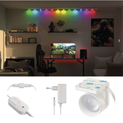 GoSmart LED bodové svítidlo – řetěz 255 cm, 12 dílů, 7 W, RGBIC+CCT, stmívatelné, WiFi