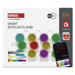 GoSmart LED bodové svítidlo – řetěz 255 cm, 12 dílů, 7 W, RGBIC+CCT, stmívatelné, WiFi