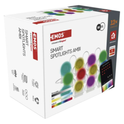 GoSmart LED bodové svítidlo – řetěz 255 cm, 12 dílů, 7 W, RGBIC+CCT, stmívatelné, WiFi