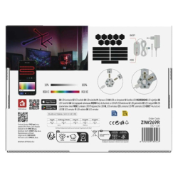 GoSmart LED svítidlo Lines černé, 9 dílů, 34 W, RGB, stmívatelné, WiFi