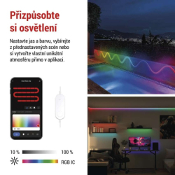 GoSmart ohebný LED pásek NEON bílý, 5 m, 33 W, RGBIC stmívatelný, WiFi