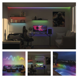 GoSmart ohebný LED pásek NEON bílý, 5 m, 33 W, RGBIC stmívatelný, WiFi