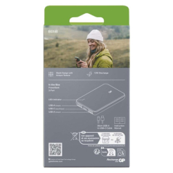 Powerbanka GP B+ Series, 5 000 mAh, 12 W, zelenošedá