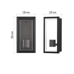 LED zahradní nástěnné svítidlo MALVA, 13 × 12 × 25 cm, 1 × E27, 15 W