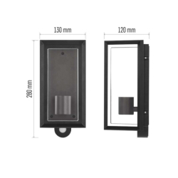 LED zahradní nástěnné svítidlo s čidlem soumraku MALVA, 13 × 12 × 28 cm, 1 × E27, 15 W