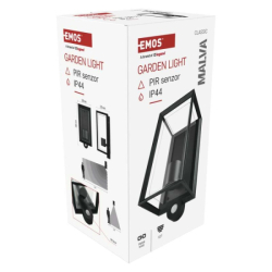 LED zahradní nástěnné svítidlo s čidlem soumraku MALVA, 13 × 12 × 28 cm, 1 × E27, 15 W