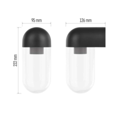 LED zahradní nástěnné svítidlo CASSIA, 12,6 × 9,5 × 22,2 cm, 1 × E27, 15 W