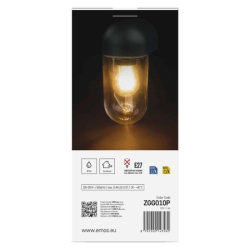 LED zahradní nástěnné svítidlo CASSIA, 12,6 × 9,5 × 22,2 cm, 1 × E27, 15 W