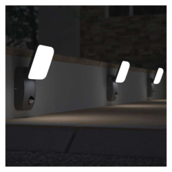 LED zahradní nástěnné svítidlo s čidlem soumraku NIKA, 12 × 12 × 20 cm, 12,8 W, teplá bílá