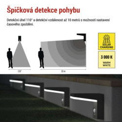 LED zahradní solární nástěnné svítidlo s čidlem soumraku, VEREA, 10,7 × 15,4 × 13 cm