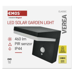 LED zahradní solární nástěnné svítidlo s čidlem soumraku, VEREA, 10,7 × 15,4 × 13 cm