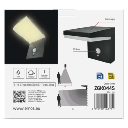 LED zahradní solární nástěnné svítidlo s čidlem soumraku, VEREA, 10,7 × 15,4 × 13 cm