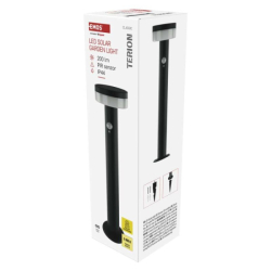 LED zahradní solární sloupkové svítidlo s čidlem soumraku, TERION, 12,5 × 12,5 × 50 cm