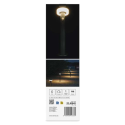 LED zahradní solární sloupkové svítidlo s čidlem soumraku, TERION, 12,5 × 12,5 × 50 cm