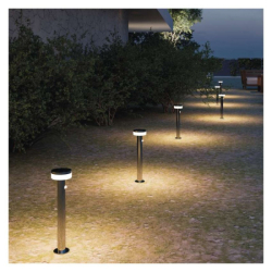 LED zahradní solární sloupkové svítidlo s čidlem soumraku, TERION, 12,5 × 12,5 × 50 cm