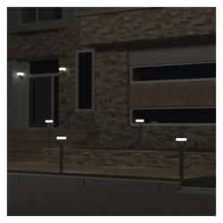 LED zahradní solární sloupkové svítidlo s čidlem soumraku, TERION, 12,5 × 12,5 × 50 cm