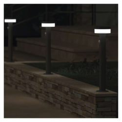 LED zahradní solární sloupkové svítidlo s čidlem soumraku, TERION, 12,5 × 12,5 × 50 cm