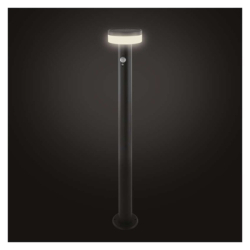 LED zahradní solární sloupkové svítidlo s čidlem soumraku, TERION, 12,5 × 12,5 × 80 cm