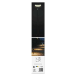 LED zahradní solární sloupkové svítidlo s čidlem soumraku, TERION, 12,5 × 12,5 × 80 cm